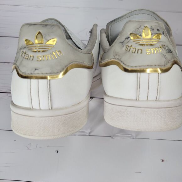 Adidas Stan Smith white marble gold metallic womens 8.5 - Picture 4 of 9